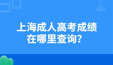 上海成人高考成绩在哪里查询？